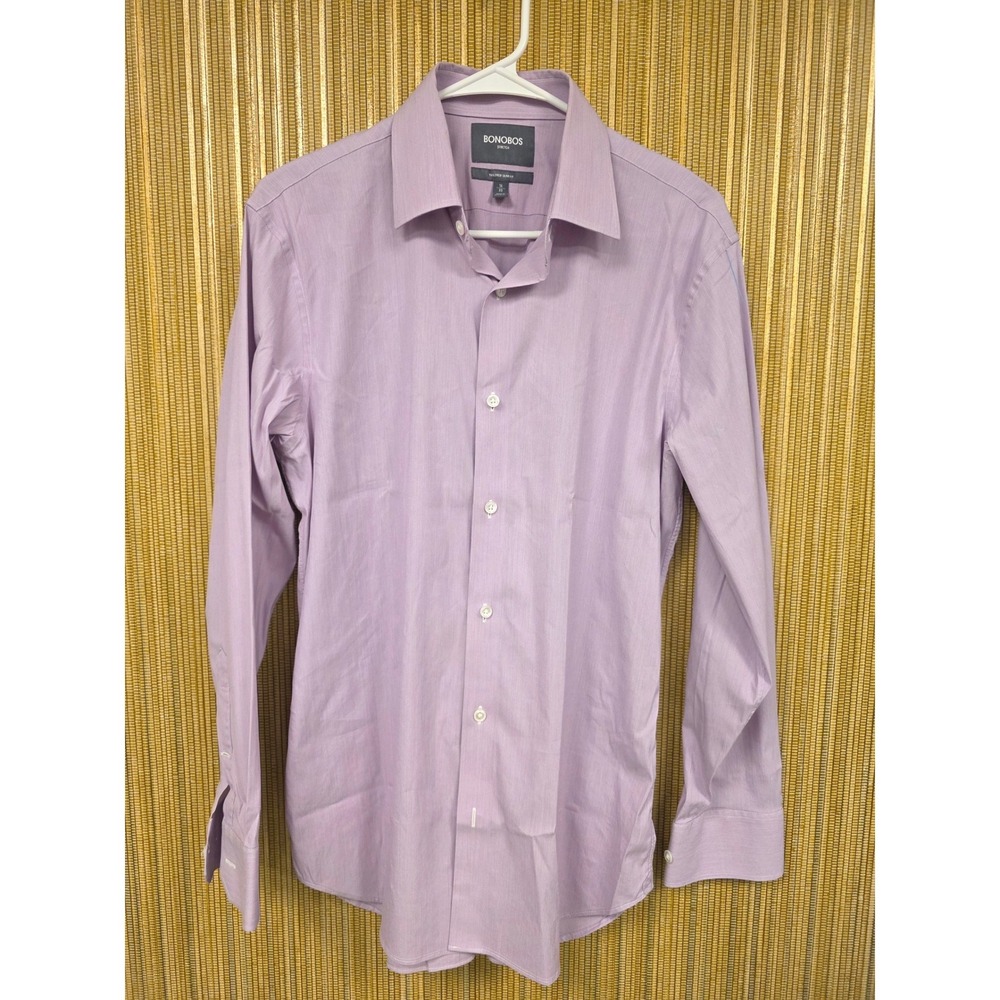 Bonobos Stretch Tailored Slim Fit Dress Shirt Purple Lavender 16 33 Mens Long